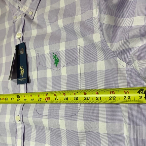NWT U.S. Polo Assn Purple Plaid Button-Down Shirt - Picture 6 of 6